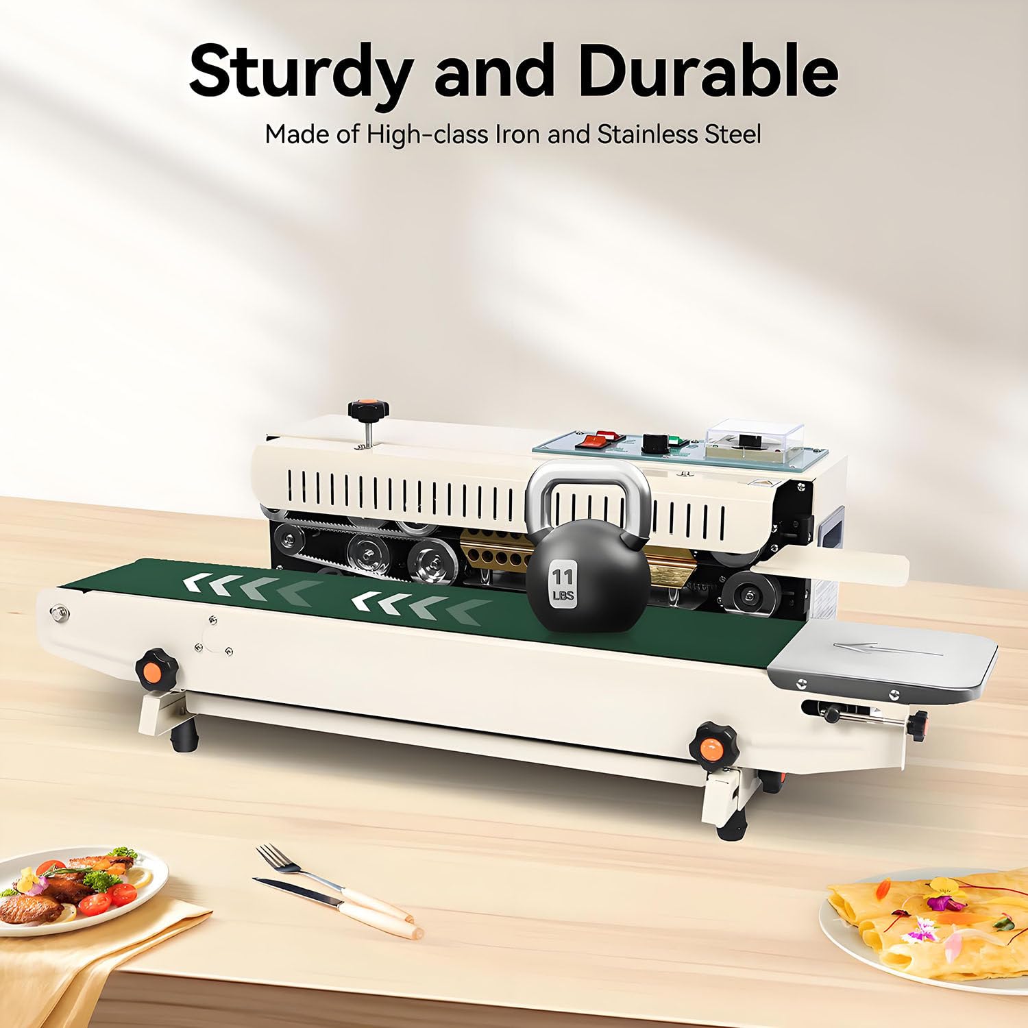 Machine de scellage Automatique FR-900, scelleuse Horizontale Continue pour Sacs en Plastique, 750 W, Outil d'emballage électrique, Largeur de scellage de 5 à 12 mm 220V