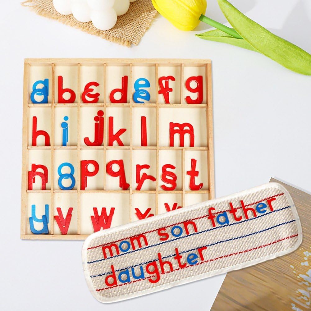 Alfabeto Mobile Montessori In Legno - Lettere Con Tappetino, Gioco Educativo Per Bambini 3+ - Foto 4