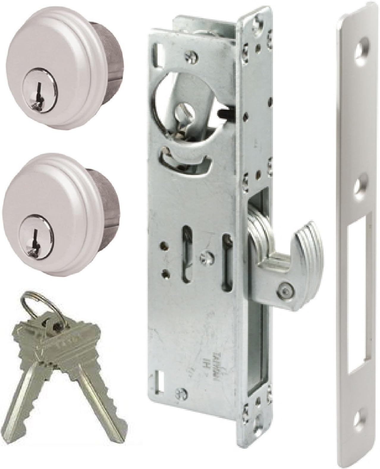 Pacific Doorware Storefront Door Mortise Lock Hook Deadbolt & Double Keyed Cylinder Combo, Adams Rite Cam, in Aluminum (31/32" Backset)