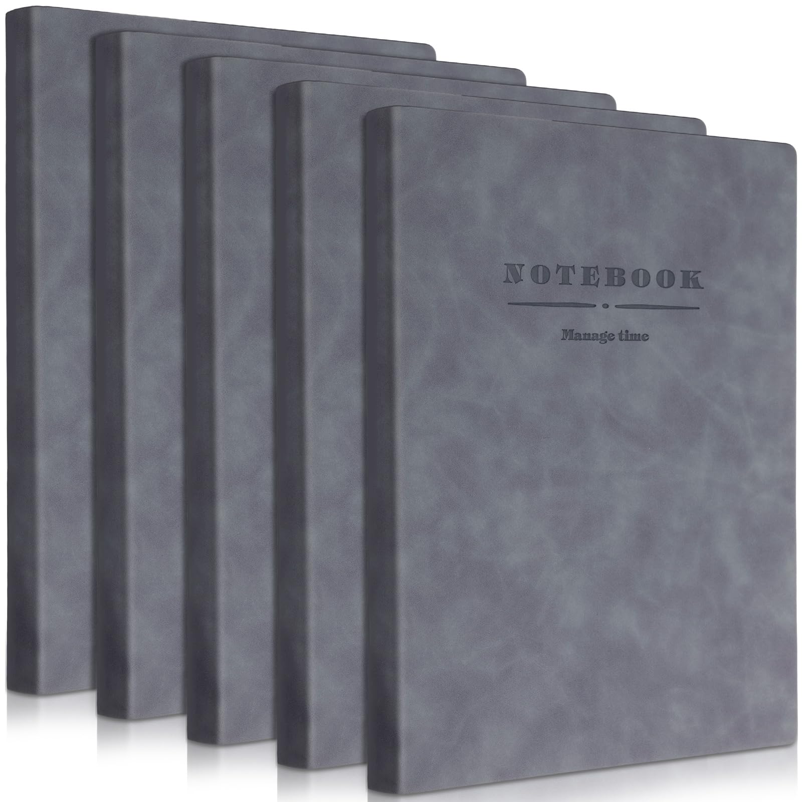 SATINIOR Confezione da 5 quaderni formato A4, 360 pagine, in pelle, con copertina rigida di alta qualità, carta spessa e copertina morbida, per ufficio, casa, scuola, lavoro, scrittura, 21,9 x 27,9