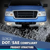 Vista 5 de PIT66 Luces antiniebla para parachoques delantero, compatibles con Ford F150 2004 2005 2006/Compatible con Lincoln Mark LT 2006, montaje de lámpara