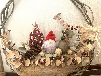 森の中の小人サンタのクリスマスリース 森の中の小人サンタのクリスマスリース