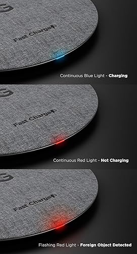 Miniatura 9 de Encased Cargador inalámbrico de carga rápida para LG G7 ThinQ, LG G8 ThinQ, carga rápida Qi Pad con cable de alimentación de carga (adaptador CA se