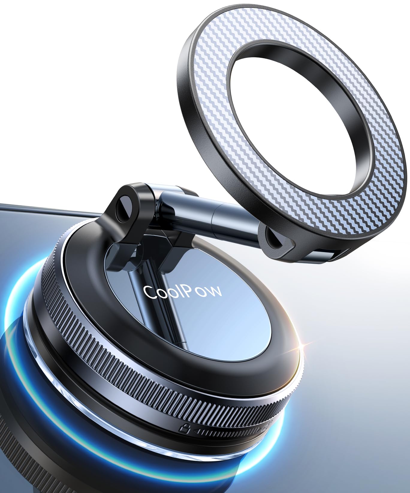 Coolpow for Magsafe Car Mount Vacuum Magnetic Phone Holder for Cars【Greater Stability】 Car Phone Holder for Car Accessories for Women Men Dash Mounting Frames for iPhone 17 16 15 14 & Samsung