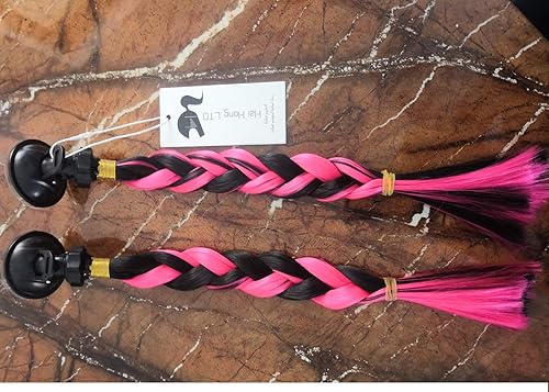 Miniatura 2 de Coletas para casco, rampa degradada, casco de cola de caballo con ventosa para motocicleta, bicicleta, cosplay, peluca de 2 piezas de 14 pulgadas