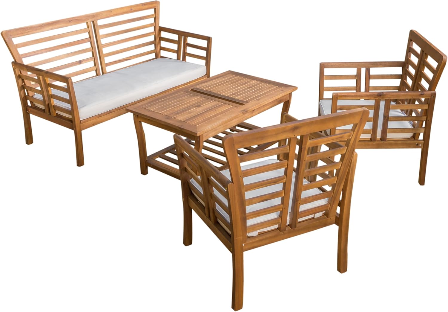 Christopher Knight Home Caydon Outdoor Chat Set, 4-Pcs Set, Brown Patina