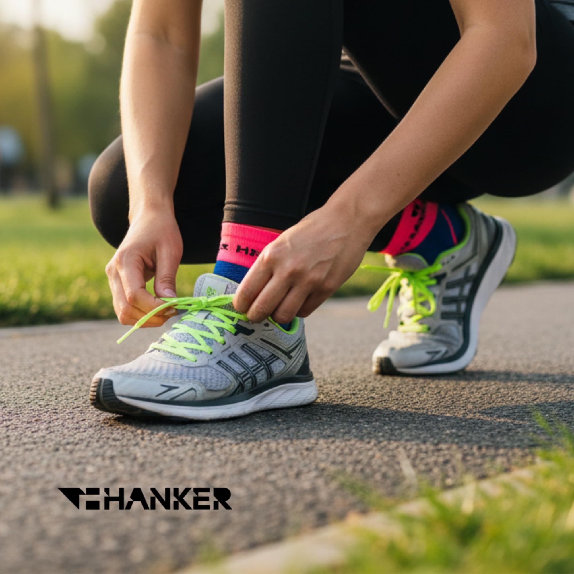 HANKER Calcetines Trail Running Hombre Mujer Sin Costuras Transpirables Antirozaduras Compresión