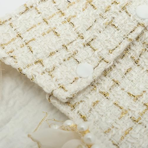 Miniatura 5 de Vestido a cuadros para perro, tutú de encaje de tul, falda de princesa con perlas, accesorio para perros pequeños, Navidad, vacaciones, boda, fiesta