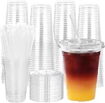Paquet de 100 9 OZ Coupes en plastique transparent,Boutons à vin en plastique jetables,Recyclable PET Clear Cocktail Tumblers pour la fête de mariage, Coupes en plastique pour le vin Cockpit Punch
