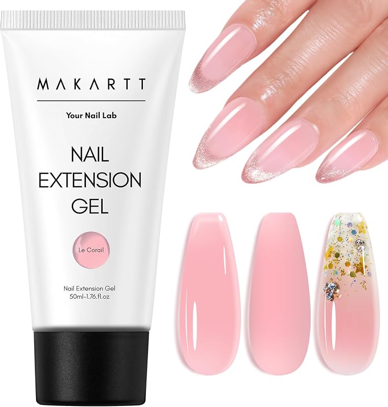 Poly Nail Gel 50ML: Natural Pink Gel Builder | Natural-Looking Extension, Nail Strengthener, Sculpture, Long-Lasting, Thick Consistency, Easy to Use, Home Salon DIY