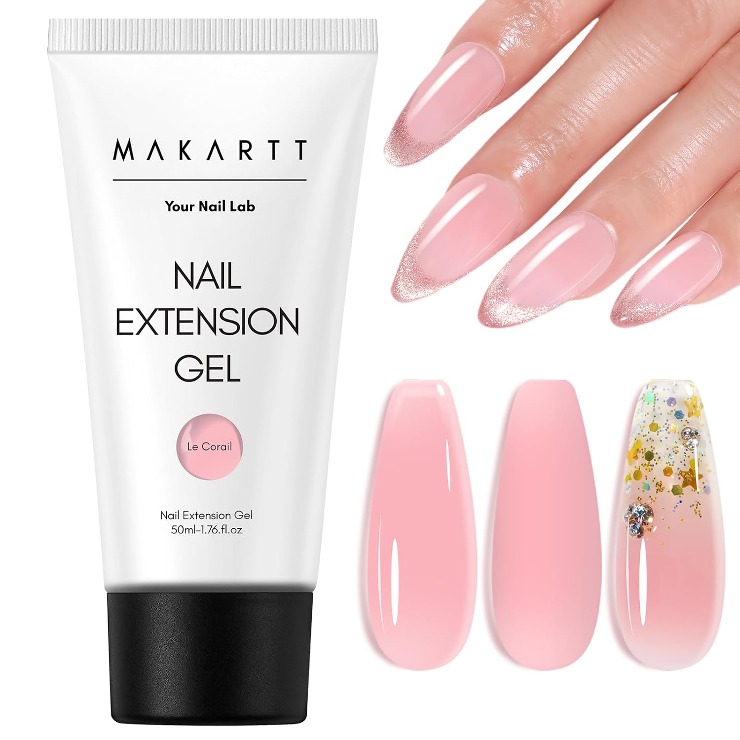 GAOY Watery Crystal Poly Gel for Nail Extensions, 30g Nail Builder Gel, Thin Viscosity, Easy Application & High Hardness, Nude Pink 03