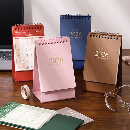 Miniatura 6 de 2026 Desk Calendar Twin-Coil Binding 16 Month Paper Calendar From Sep 2025 To Dec 2026 Office Tabletop Calendars Planner Retro Office Planner