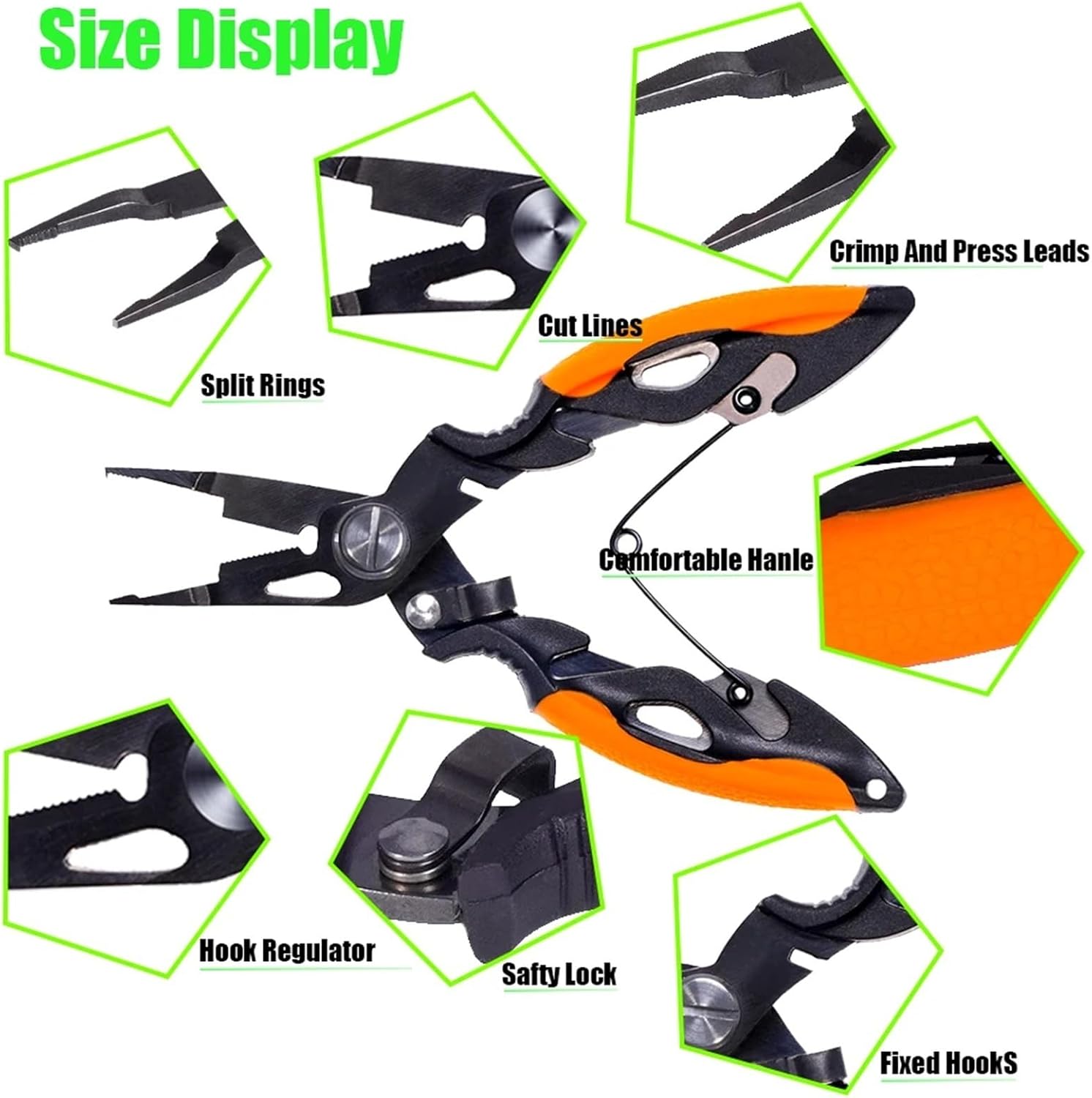 Multifunctional 420 Stainless Steel Fishing Pliers, Line Cutter & Hook Remover Outdoor Fishing Tool