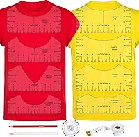 Vista 8 de 12 piezas de guía de regla de camisetas para alineación de vinilo, accesorios de medición de camisetas, herramientas para prensa de calor Cricut