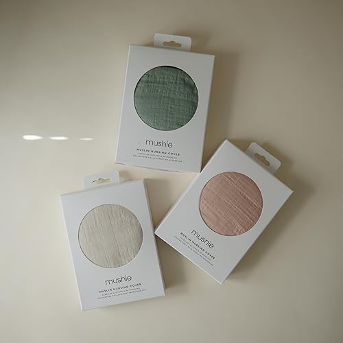 Miniatura 9 de mushie Funda de lactancia (niebla) 100% algodón orgánico transpirable Privacidad para lactancia materna