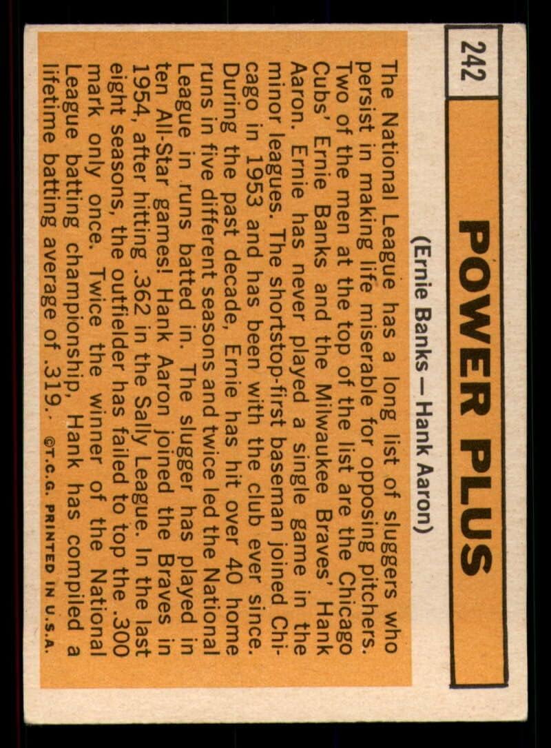 Baseball MLB 1963 Topps #242 Ernie Banks/Hank Aaron Power Plus print mark