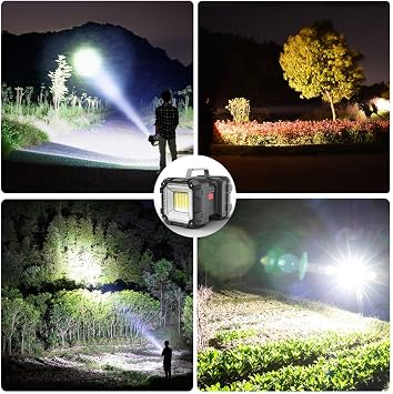 AlpsWolf LED Spotlight Flashlight with 2Pcs Rechargeable Flashlight for Camping
