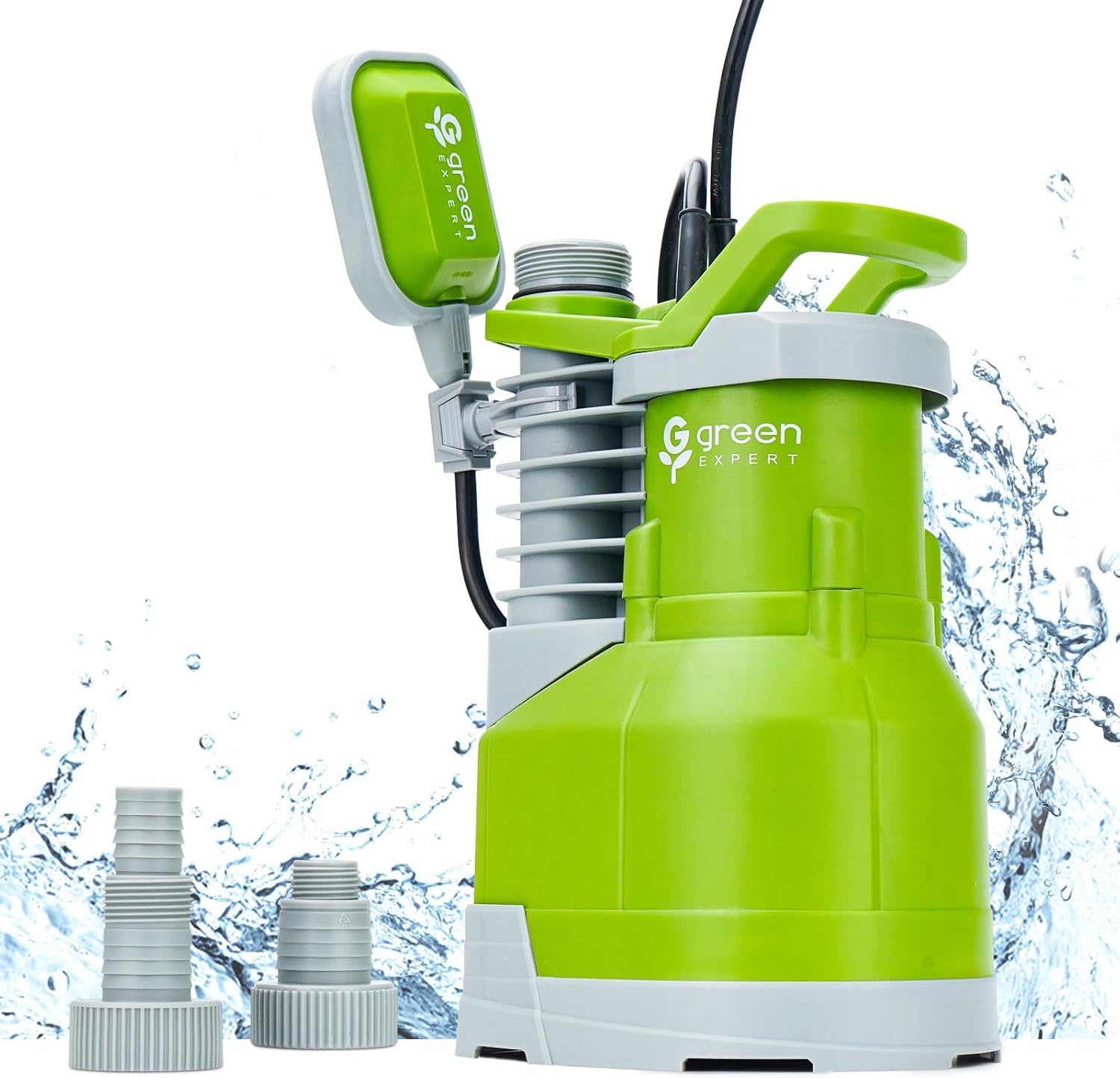 Green Expert 3/4HP Submersible Sump Pump Max 4000GPH High Flow Adjustable Float Switch Manual Automatic for Easy Water Removal in Pool Hot Tub Basement Floods Backup Drainage System 25FT Power Cord