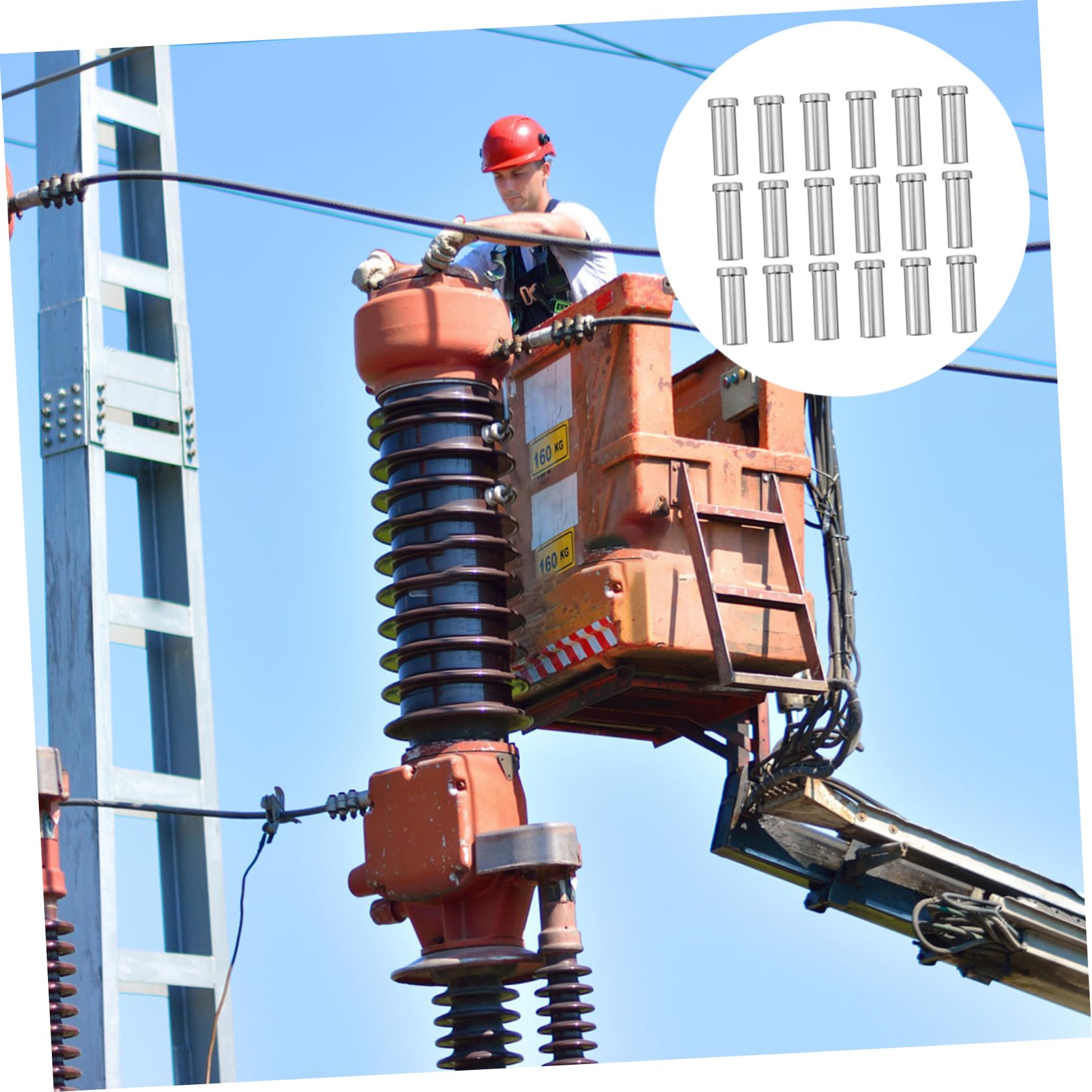 DOITOOL Stainless Steel Deck Cable Sleeves 50pcs Kit Wire Rope Protection Sleeves for Cable Railings