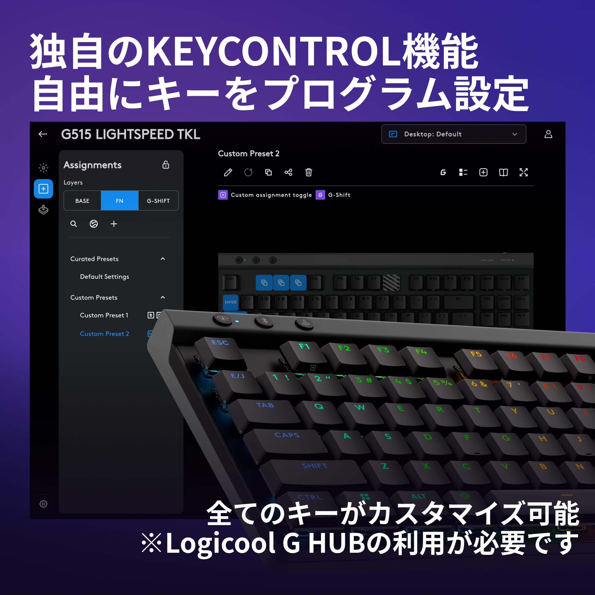 Amazon.co.jp: Logicool G ゲーミングキーボード G515 LIGHTSPEED TKL  