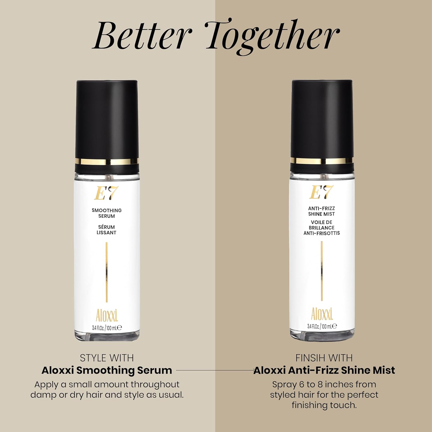 ALOXXI E7 Smoothing Serum, Lightweight Hair Serum with 7 Essential Oils, Smoothes, Strengthens & Adds Shine, for All Hair Types, 3.4 Fl Oz - Image 5