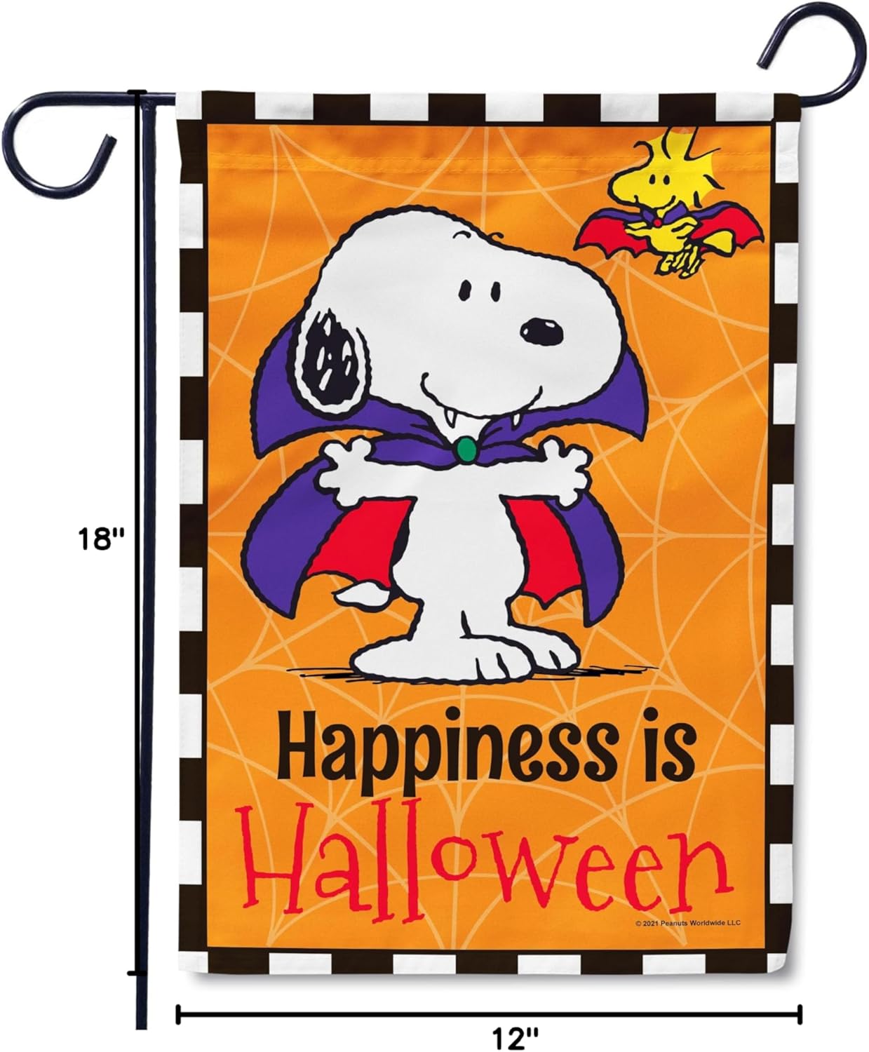Flagology, PEANUTS Happiness is Halloween – Garden Flag 12" x 18", Officially Licensed PEANUTS®, Halloween