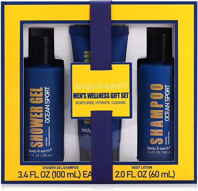 Gift Sets for Men,3Pcs Mens Toiletry Gift Set Ocean Scented with Shampoo, Shower Gel, Body Lotion,Mens Gift Set,Toiletries Gifts for Men,Valentines Gifts for Him,Birthday Gifts,Boyfriend Gifts