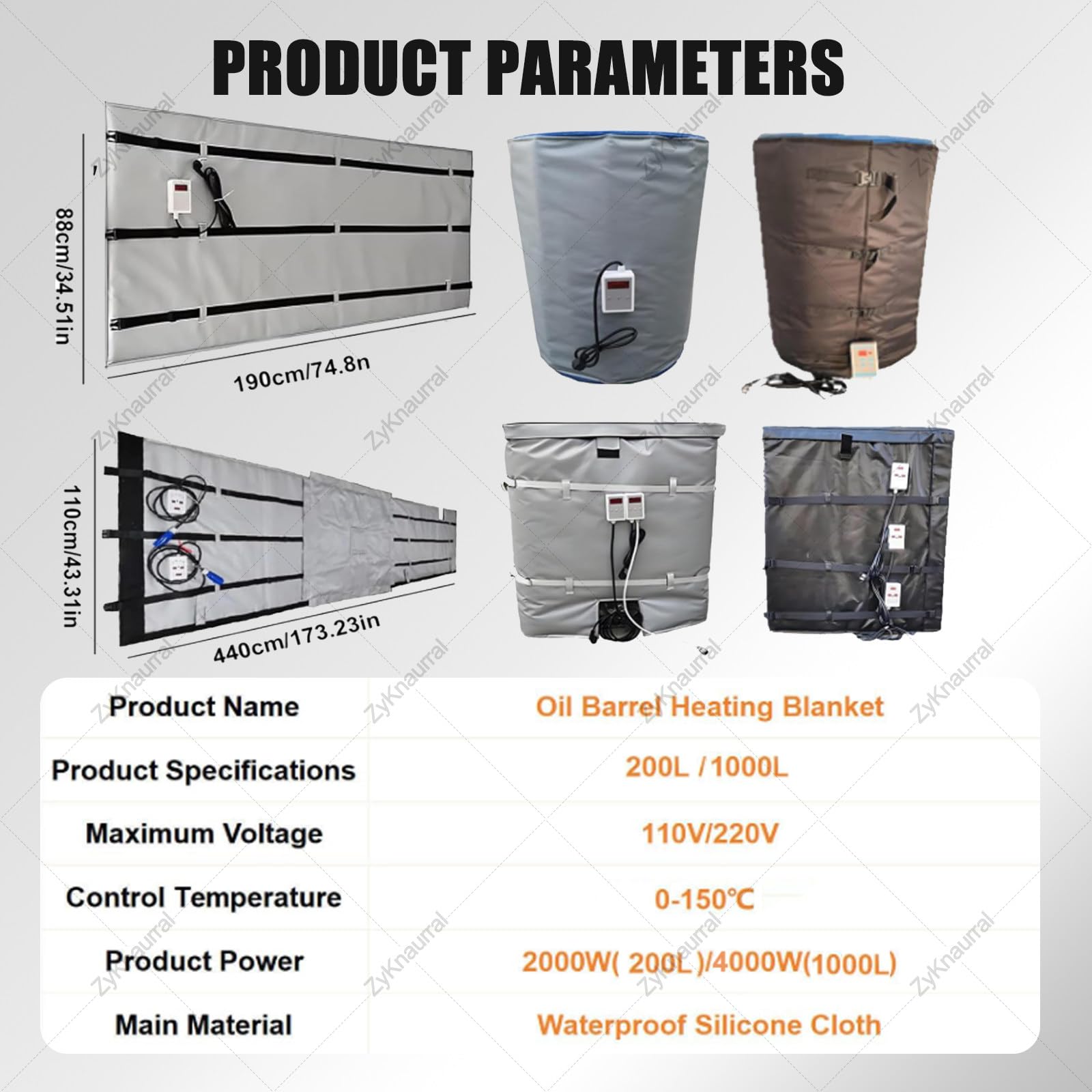 Chaqueta calefactora para bidones IBC de 200 L/1000 L, calentador impermeable para contenedores IBC, chaqueta calefactora para bidones de 220 V, controlador de temperatura ajustable de 0 a 150 °C
