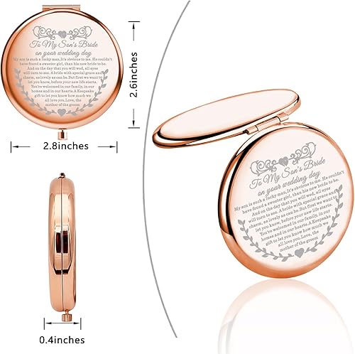 Miniatura 4 de UJIMS Espejo de maquillaje para nuera en el día de tu boda, regalo para novia de suegra, regalo para boda, regalo de despedida de soltera (boda de