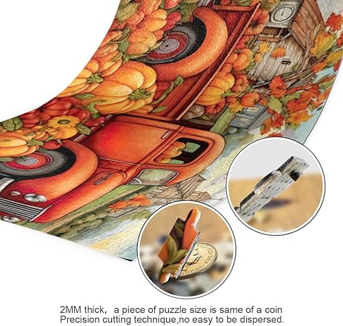 Miniatura 3 de Rompecabezas de 1000 piezas otoño calabaza coche para juego de ilustraciones para adultos adolescentes niños 20323012