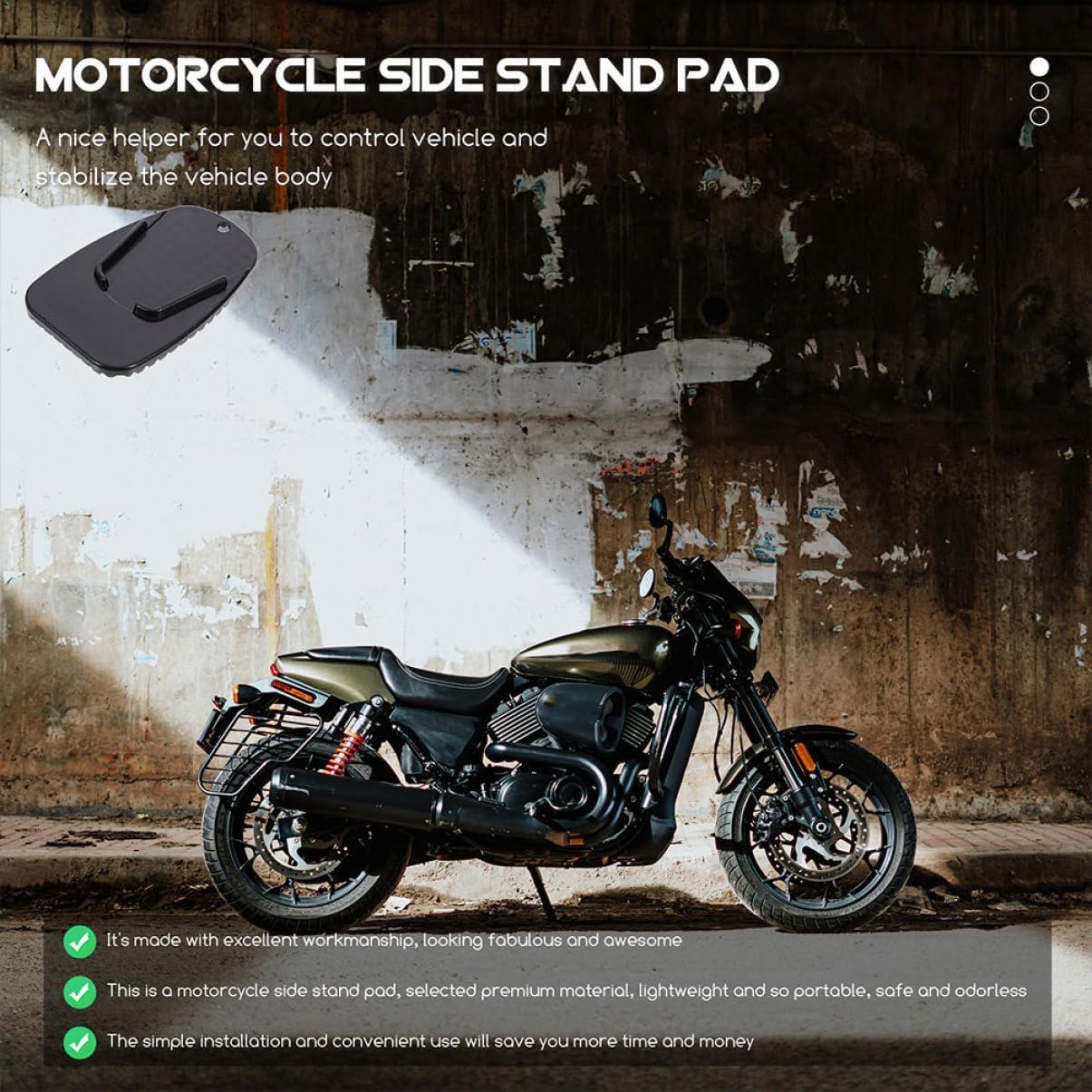 8pcs Motorcycle Kickstand Pad Wear-resistant Kickstand Cushions for Enhanced Stability Portable Motorcycle Side Stand Pads for Tip-over Prevention