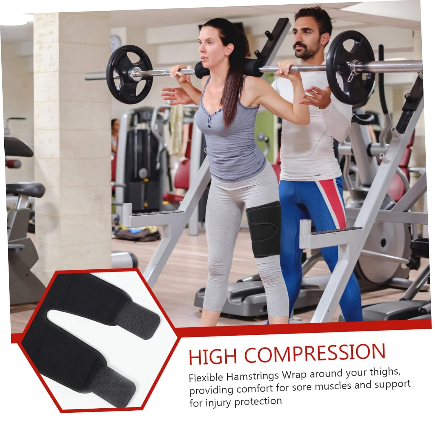 Adjustable Thigh Support Sleeve for Sports Breathable Leg Guard for Basketball Running and Cycling Leg Compression Brace for and Injury Prevention