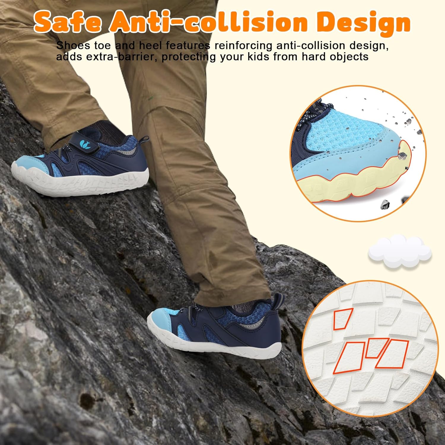 FEETCITY Kids Boys Girls Summer Athletic Water Shoes Aqua Socks Quick Dry Barefoot for Beach Swimming Pool