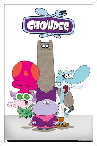 Trends International Chowder - Póster de pared grupal, 22.375" x 34", versión enmarcada en blanco