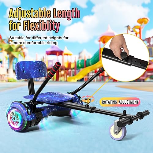 Miniatura 4 de Scooter Seat Attachment, Scooter with Go Kart for Kids Boys Girls Adults, LED Lights, Bluetooth(Include Go-Kart)