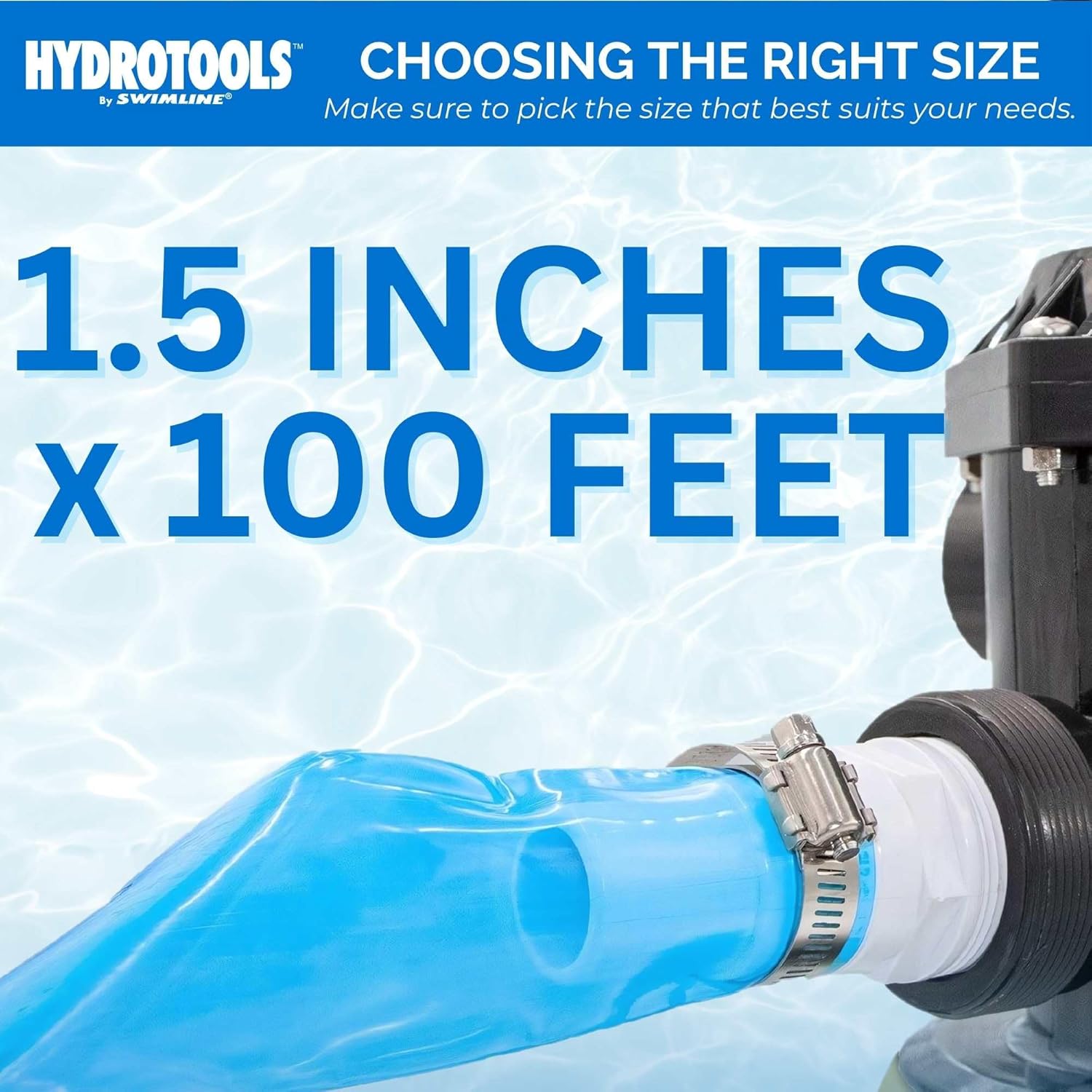 SWIMLINE HYDROTOOLS 8708 Transparent Kink-Free Backwash Hose 100' X 1.5" For Swimming Pools | Pool Hose | Heavy Duty | Chemical Resistant | Versatile | Kink Free | Lay Flat | UV Resistant | Drain Hose