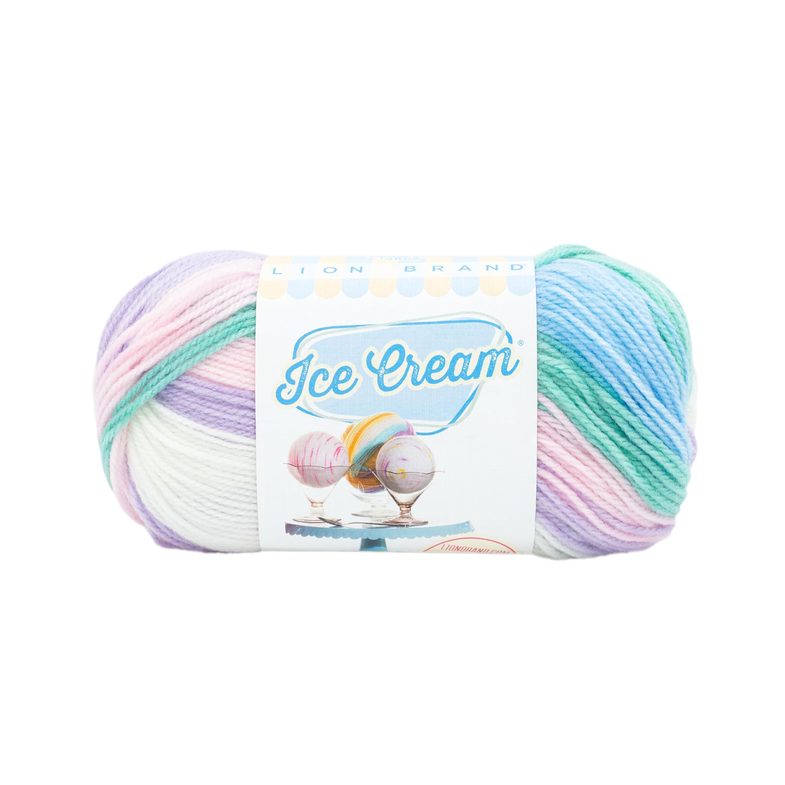 Lion Brand Yarn Ice Cream Yarn, Baby Yarn for Crocheting and Knitting, 1-Pack, Love Potion