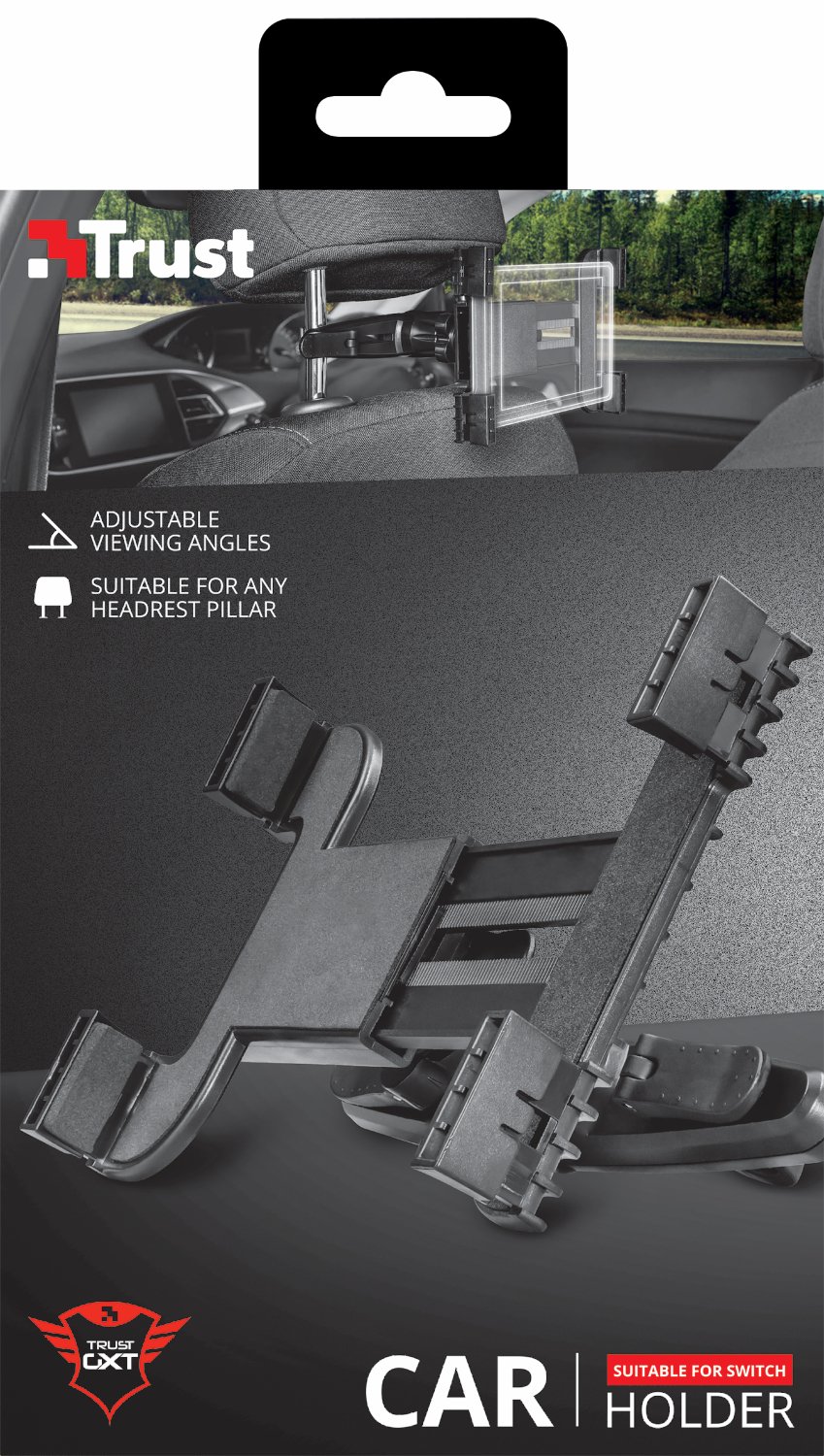 Trust GXT 746 - Soporte de Cabezal de Asiento de Coche para Nintendo Switch, Color Negro