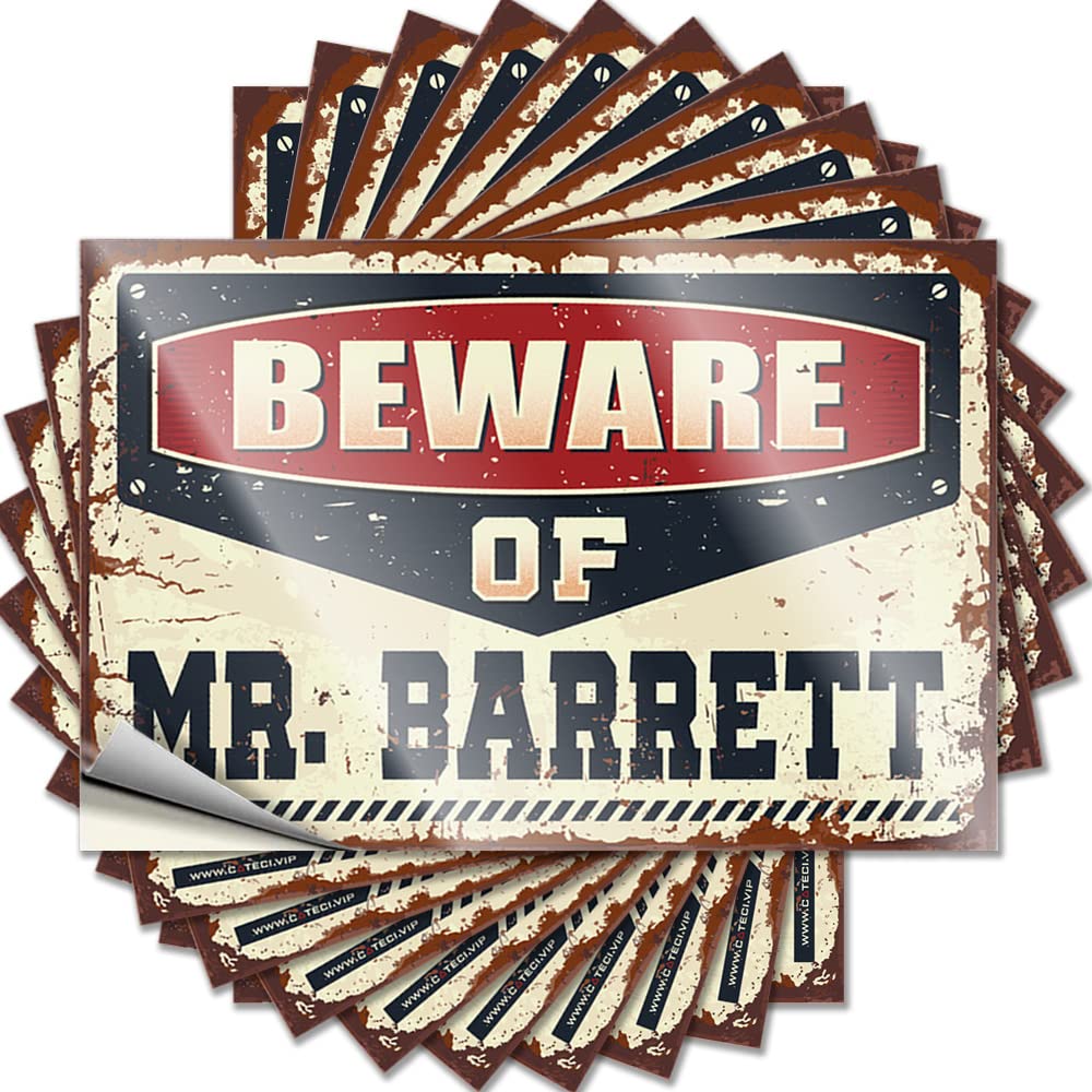 Beware of Mr. Barrett Fire Decals | Van Waterproof Vinyl Wall Autumn Removable Decal Peel Stick(6X9CM)