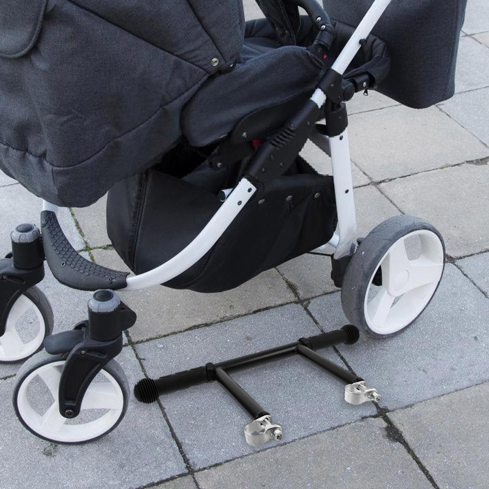 Barre d'appui réglable pour poussette et wagon avec multiples boucles, extension de guidon détachable en plastique et acier inoxydable, accessoires pour poussettes pour balades en