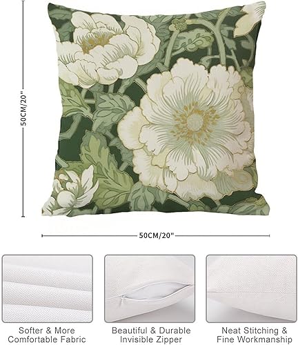 Miniatura 7 de Funda de almohada de 20 x 20 pulgadas, color gris, morado, verde, chinoiserie, funda de cojín floral de inspiración asiática, funda de almohada