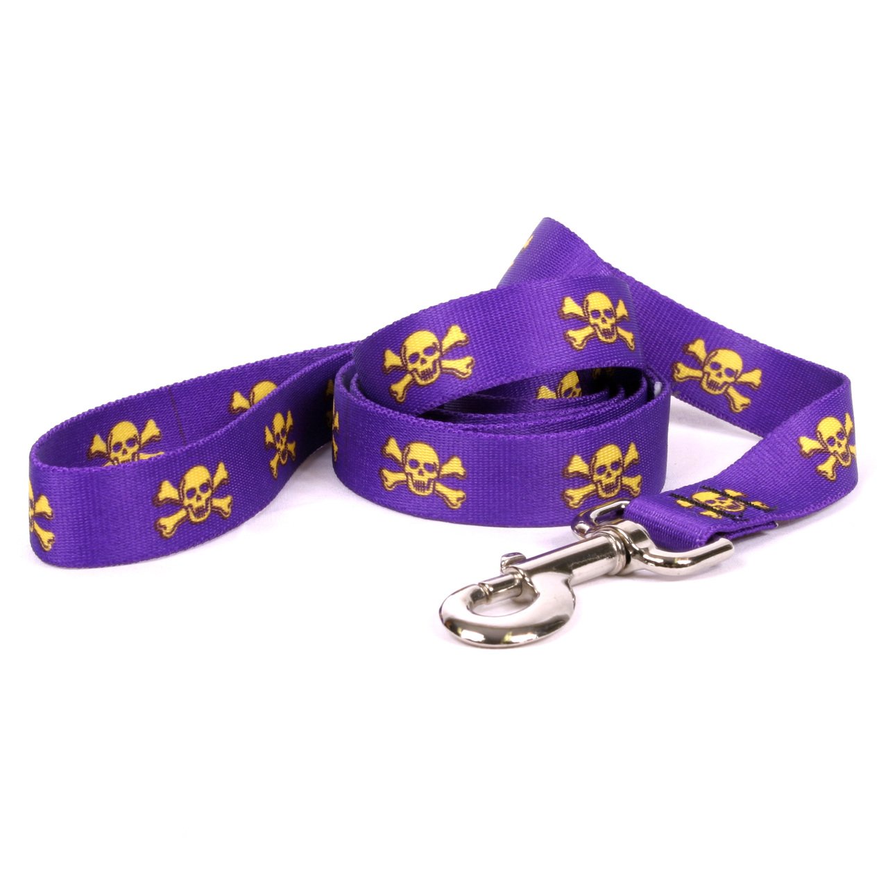 Yellow Dog Design Standard Lead, Purple &amp; Gold Skulls 3/8" x 60" (5 ft.)