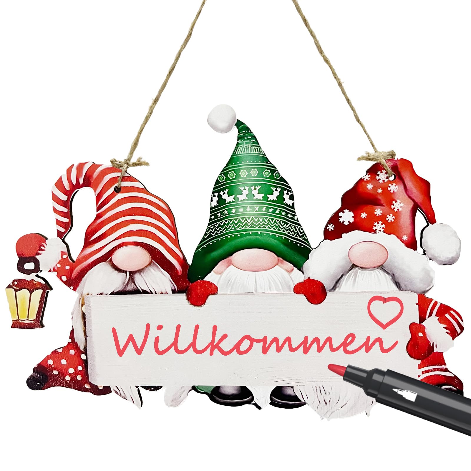 Cartel Colgante de Navidad, Decoración Puerta de Navidad, Decoración Colgante de Letrero Feliz Navidad Letrero de Madera, Adornos de Navidad Letrero de Madera para Puerta, Ventana o Pared