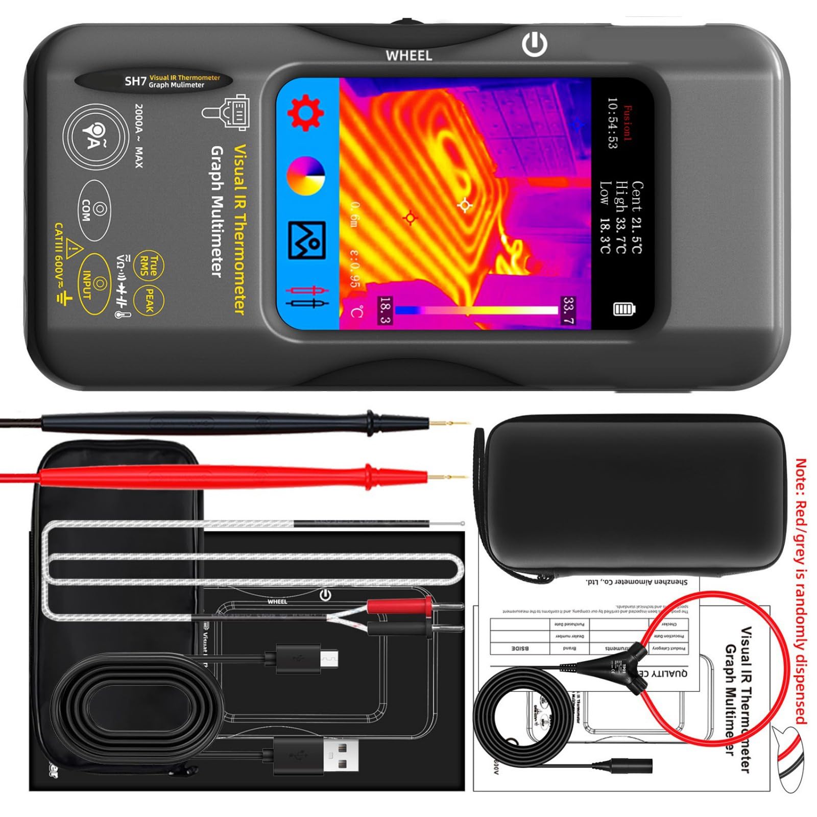 Kaccde B Camera Multimeter For Energy Audits, Maintenance With Data Storage Truerms Thermal Imaging Meter
