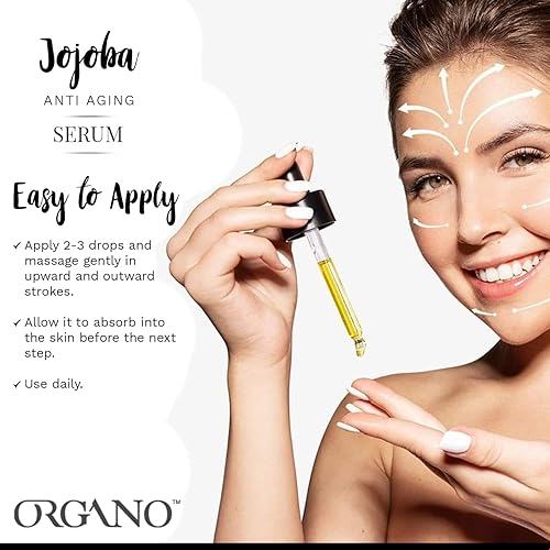 Miniatura 5 de Suero antienvejecimiento de jojoba de 1.0 fl oz – 1.0 fl oz con ingredientes clave, aceite de jojoba, aceite de argán, aceite de rosa puro y aceite