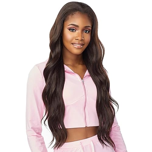 Miniatura 5 de Sensationnel Pony de media peluca instantánea hacia arriba y hacia abajo, tejido instantáneo, 4 estilos en 1, media peluca con cordón, instantáneo