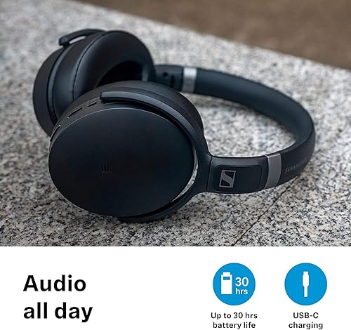 Miniatura 4 de Sennheiser Auriculares inalámbricos HD 450SE Bluetooth 5.0 negros con Alexa incorporada, cancelación activa de ruido, duración de la batería de 30