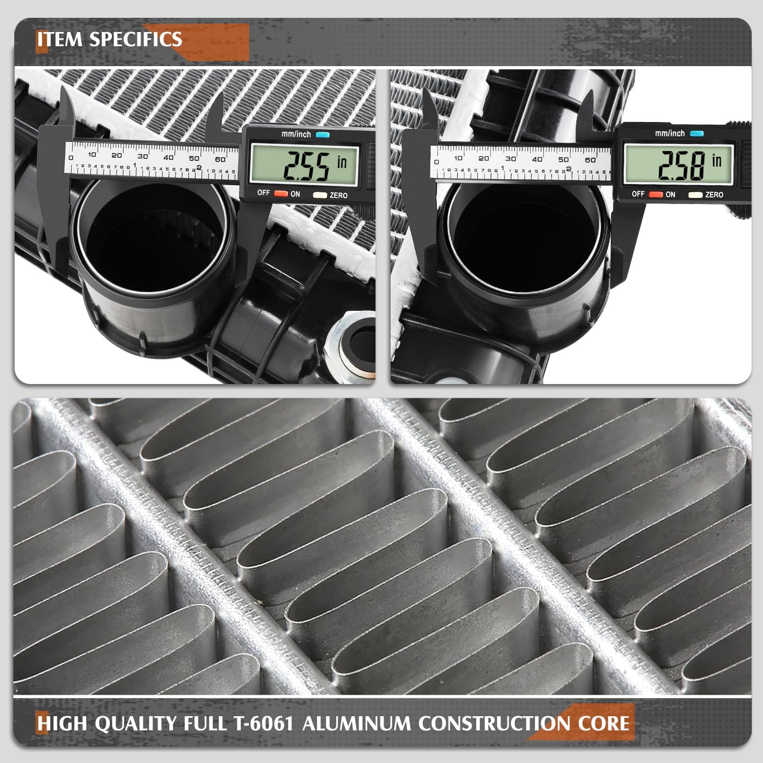 Factory Style 2-Row Aluminum Core Cooling Radiator Compatible with 14-16 Freightliner Cascadia M2 112