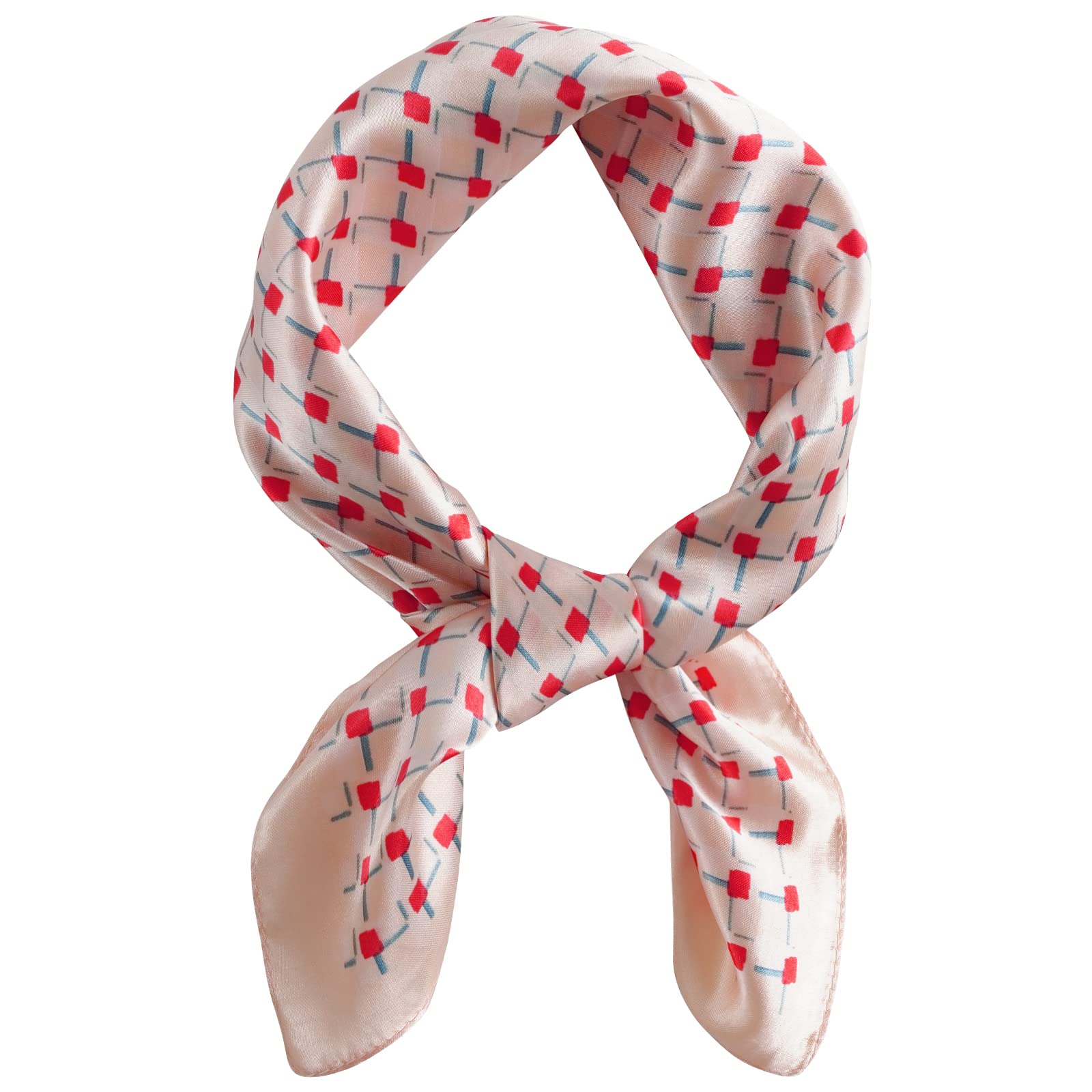 QBSM Womens 23.6 inch Satin Silk Feeling Formal Square Neck Scarf Head Hair Wraps Kerchief