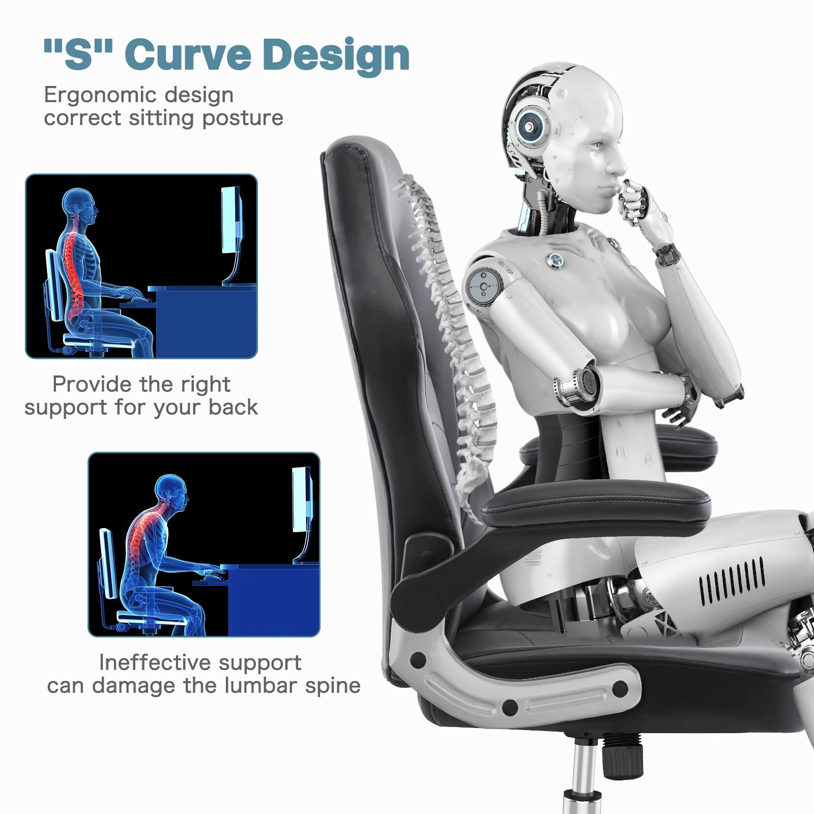 Erkonomic Computer Snapklik.com : MCQ Ergonomic Computer Gaming Chair PU Leather Office